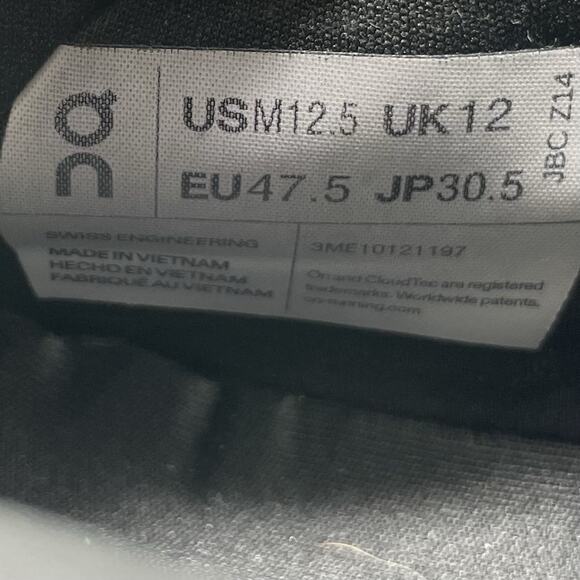 On Cloud Cloudmonster 2 Running Shoes Mens Size 12.5 Black White Frost Athletic - Picture 8 of 11